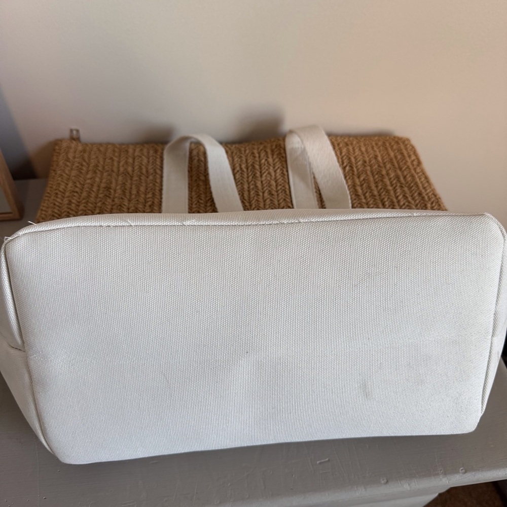 Show Me Your MuMu Natural Straw and White Trim Tote - Picture 3 of 5
